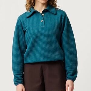 HIKERKIND | Midlayer 01 Quilted Orfelia Pullover Button Collar Polartec | Large